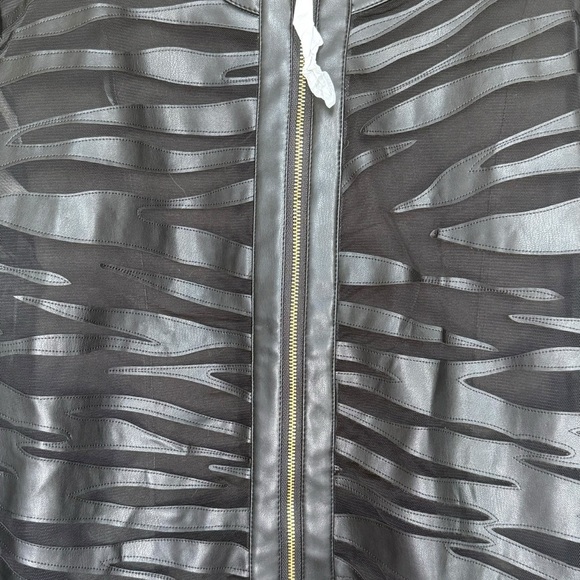 Colleen Lopez Black Jacket Women’s Size XL Faux Leather and Mesh NWOT - Picture 3 of 8